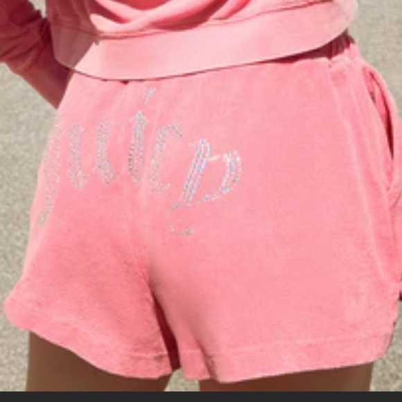 JUICY COUTURE POWDER PUFF VELOUR SET! Shorts and zip jacket! New! L - Picture 3 of 11